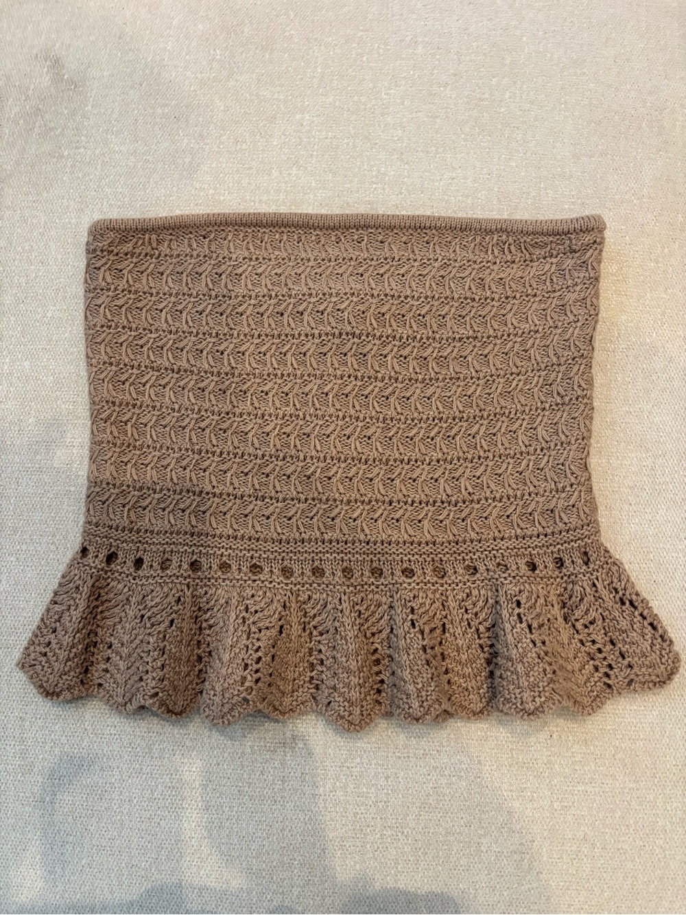 American Eagle Outfitters Taupe Crochet Knit Tube Top